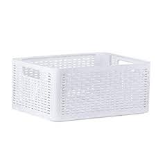 Maybe you would like to learn more about one of these? Superio Woven Plastic Storage Basket Box With Handles Wicker Home Organizer Shelf Bins For Closet Use For Socks Jeans Undershirts Belts Accessories 20 Quart White Wicker Guide