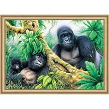 Royal Brush Mountain Gorillas Paint By Number Kit Canvas Art Trademark Fine Art Gorilla