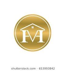 Gold Circle Logo H V Letter Luxury