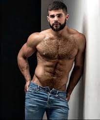 Handsome Hunk Hairy Chest Pria Fotografi Kasual