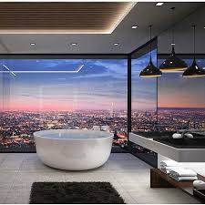 Bathroom With A Beautiful View Over The City Double Tap Tag Someone Who D Stay Here It S Not About Dream Bathrooms Luxury Penthouse Apartment View