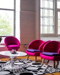 Vibrant Colors And Bold Patterns Compliment The Simplistic White Tulip Coffee Table Perfectly Livingroom Ho Tulip Coffee Table Marble Tulip Table Tulip Table