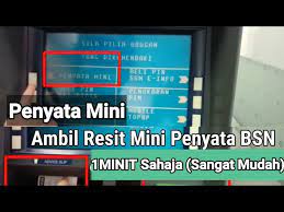 Contoh penyata akaun bank bsn. Cara Mudah Dapatkan Penyata Mini Bsn Youtube