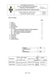 standard operating procedure intradermal injection training