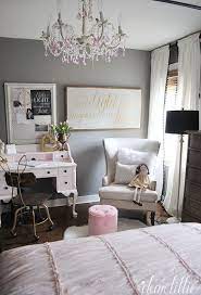Fuzzy Pillows And Fun Desk Accessories From Homegoods Add Finishing Touches To This Sweet Little Gray And Pink Litt Grey Girls Rooms Room Inspiration Girl Room