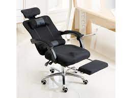 Pedestal and racing chairs are ideal for a desktop setup. Computer Chair Office Chair Home Esports Net Cloth Lifted Rotated Footrest Reclining Chair With Aluminum Alloy Feet Black Newegg Com