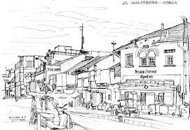 Live Sketching Drawing Jalan Jalan Malioboro Sketsa Lukisan Jalan