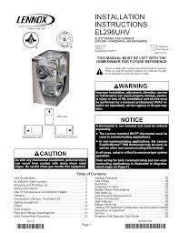Thermostat t terminals are used for outdoor sensor input. Installation Instructions El296uhv Manualzz