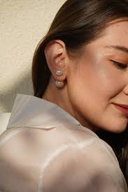 Edison Pearl Stud Earrings: Baroque Sterling Silver Vermeil, Bridal Wedding 