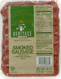 To give you a quick overview of what's below, here's a list of whole30 sausage brands! Heritage Farm Smoked Sausage 40 Oz Kroger