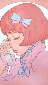 Please share, ask questions or request drawings/ tutorials by leaving a comment. Bj13 Pink Phone Girl Cute Anime Drawing Art Ilya Wallpaper