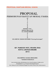 Contoh proposal bantuan dana usaha pribadi. Proposal Bantuan Modal Usaha Pdf