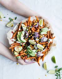 Loaded Mexican Sweet Potato Bowl With Vegan Sour Cream For Strong Roots Uk - Recipe On Instagram Vegan