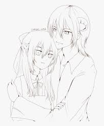 Free wolf couple lineart 3 by arukardis on deviantart. Demon Drawing Anime Line Art Anime Couple Hd Png Download Transparent Png Image Pngitem