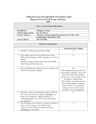 CHILD FATALITY REVIEW IN MARYLAND