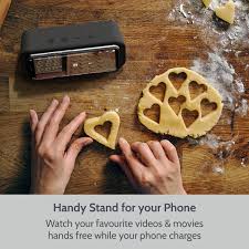 Branding with your company details. Tragbarer Bluetooth Lautsprecher Mit Wireless Charger 4000mah Akku Lautsprecher Und Handyhalterung Mit Ladefunktion Ladegerat Qi Desktop Lautsprecher Box Handy Stander Handyhalter Tisch Schwarz Amazon De Elektronik Foto