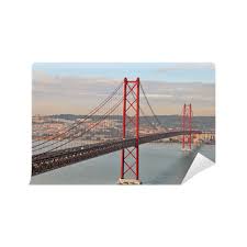 Die span tussen torings hoë is 1280 meter. Golden Gate Bridge In Lisbon Wall Mural Pixers We Live To Change