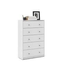 Null i have way too much storage space in my bedroom, said no one ever. Levan Home Modern White Tall 5 Drawer Chest Bedroom Dresser Lh 435978
