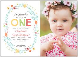 1st birthday party invitations should be interesting to attract your guests to your little one's party. Floral Spring Frame First Birthday Invitation First Birthday Invitations