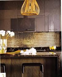 Shining Gold Kitchen Backsplash Tile And Lamp Metallic Home Decor Gold Tile Gold Kitchen Creative Kitchen Backsplash