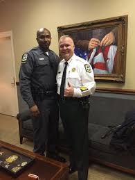 Sheriff Carmichael With February 2016 Employee Of The Month Detention Officer Derrick Stephney At Mecklenburg Mecklenburg County Sheriff Office County Sheriffs