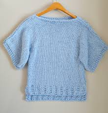 The end from the start of the project should be there too and you can tie those 2 ends together too into a knot. Easy Knit Boxy T Shirt Jeans Pattern Mama In A Stitch
