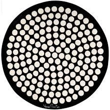 Designe teppich läufer geometrisch motiv teppich waschbar rutschfest küchen flur. Vp8 Weiss Schwarz Runder Teppich Designercarpets Verner Panton