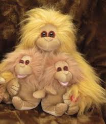 Chantilly Lane Monkey Trio Long Hair Cuddly Teddy Bear Teddy