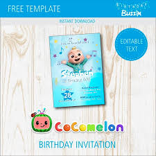 Invitation, tag, labels, and party ribbon. Free Printable Cocomelon Birthday Party Invitations Birthday Buzzin