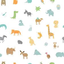Zoo Wallpaper By Petit Griffin Zoo Animals Wallpaper Wallmural Behang Tapet Kidsroom Walld Papel Pintado Papel Digital Gratuito Dormitorios Infantiles