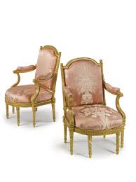 A Pair Of Louis Xvi Carved Giltwood Fauteuils Br P Circa 1780 Stamped Em H Jacob Em P Lot Louis Xvi Armchair Louis Xvi Style