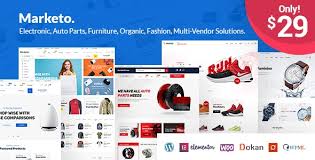 A wordpress theme featured with woocommerce support, menus, and advanced sections. Marketo Ecommerce Multivendor Marketplace Woocommerce Wordpress Theme By Xpeedstudio
