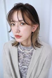 ミディアム マッシュウルフ バレイヤージュ 切りっぱなしボブ baco バコ 三好 佳奈美 581306 hair 毛髪染料 クールなヘアスタイル マレットヘア