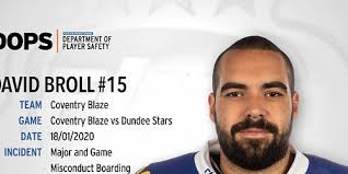 David Broll suspended for two games