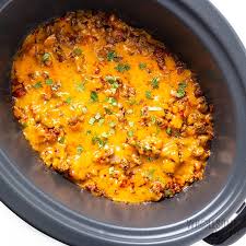 In a large skillet over medium heat, heat oil. Crock Pot Low Carb Keto Taco Casserole Recipe Wholesome Yum