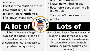 However, in the sentence there is a lot to do, one must use is because the object is the singular noun a lot. Using A Lots Of Lots Of Much Many Definition And Examples Lessons For English