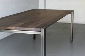 Mez Works Furniture Lake Tahoe And Sf Bay Area Hudson Walnut Dining Table Beveled Edge Profile Steel Frame In 2020 Dining Table Walnut Dining Table Steel Dining Table
