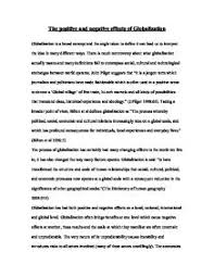 The Positive And Negative Effects Of Globalization A Level Economics Marked By Teachers Com