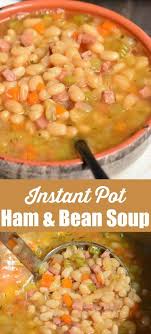 Ham And Bean Soup Made In An Instant Pot This Soup Is Made With Leftover Ham Navy Beans In 2020 Instant Pot Soup Recipes Ham And Bean Soup Instant Pot Dinner Recipes