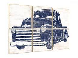 Vintage Pickup Truck Art Boys Bedroom Ideas Truck Decor Truck Room Decor Monster Truck Bedroom Vintage Truck Bedding