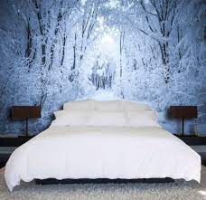 Customize Product Mural Wallpaper Snow Forest 3d Wallpaper White