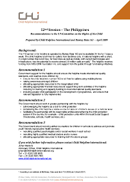 Position paper of faculty members of the up department of political science on the congressional initiative to undertake constitutional revision the faculty members of the. 52nd Session The Philippines Recommendations To The Un Committee On The Rights Of The Child Resource Centre