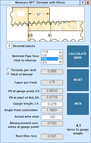 machinists calculator measure npt threads