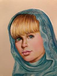 Watercolor portrait painting with Winsor Newton paint