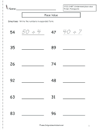 Place Expanded Form Worksheets Sumnermuseumdc Org