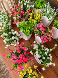 Artificial flowers in pots for outside. Diy Plant Wall Patio Decor Just A Tina Bit