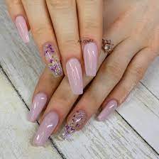 Soft Lilac Dried Flowers Purple Nails Short Acrylic Nails Designs Coffin Nails Designs