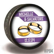 Hockey competition chempionship vector logo. Wedding Rings Wedding Favor Hockey Puck Printed Hockey Pucks