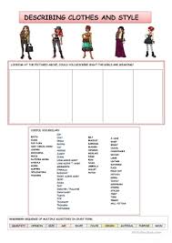 Fashion And Style Worksheet Free Esl Printable Worksheets Made By Teachers Fashion Current Fashion Trends Vocabulary