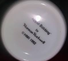 1982 Norman Rockwell Apple Bobbing Mug